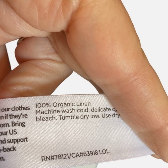 Eileen Fisher Washed Organic Linen Delave Tiered Dress in Size S - Picture 5 of 7